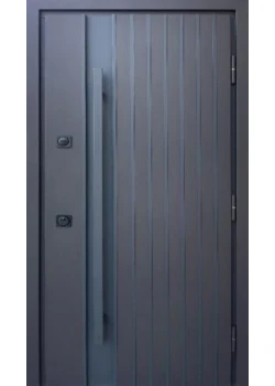 Двері Qdoors Стронг Айрон Ral 8019 пісок коричневий/білий атлас Vinorit