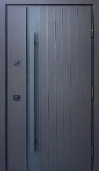 Двери Qdoors Стронг Айрон Ral 8019 песок коричневый/белый атлас Vinorit