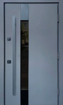 Двери Qdoors Стронг Термикс антрацит/белый атлас длинная ручка Vinorit