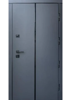 Двери Стронг Перфект 4К антрацит/белый супермат+ЗЕРКАЛО "Qdoors"