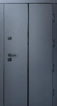 Двери Стронг Перфект 4К антрацит/белый супермат+ЗЕРКАЛО "Qdoors"