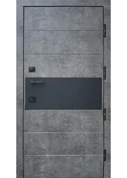 Двери Qdoors Стронг Стоун 4К мрамор темный/бетон серый