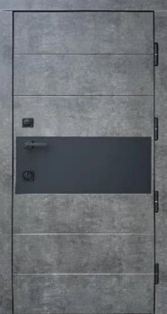 Двери Qdoors Стронг Стоун 4К мрамор темный/бетон серый