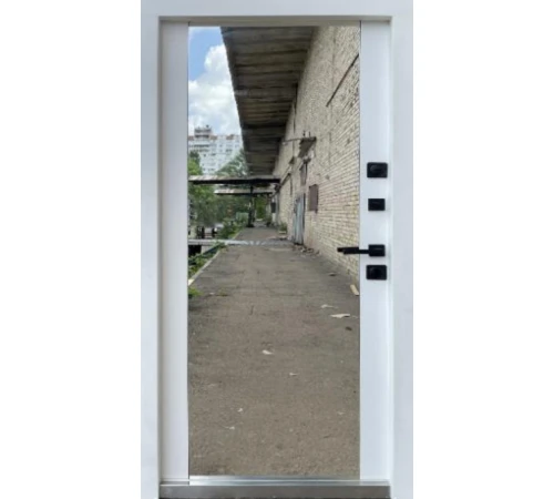 Двери Qdoors Стронг Стрим 4К дуб табак/белый супермат+зеркало