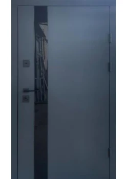 Двері Qdoors Стріт Елегант метал Антрацит 7021 фарба/МДФ біле дерево Vinorit