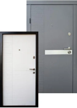 Двери Премиум Делла светло серая-белое дерево Qdoors