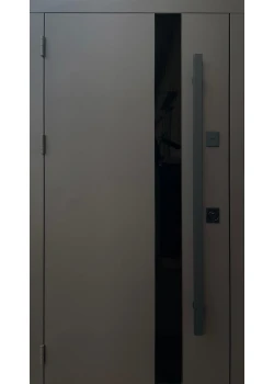 Двері Qdoors Стріт Елегант метал пісок 8019 фарба, декор лакобель МДФ біла шагрень Vinorit 3K