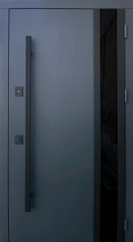 Двери Qdoors Стрит Спейс металл Антрацит 7021 краска/МДФ белая шагрень Vinorit 3К