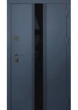 Двері Qdoors Стріт Флай метал Антрацит 7021 фарба, декор лакобель/МДФ біла шагрень Vinorit 2К