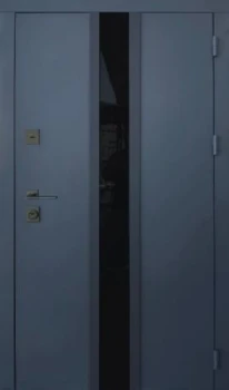 Двери Qdoors Стрит Флай металл Антрацит 7021 краска, декор лакобель/МДФ белая шагрень Vinorit 2К