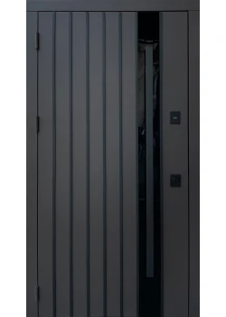 Двері Qdoors Стріт Арт метал RAL8019 пісок/МДФ біла шагрень