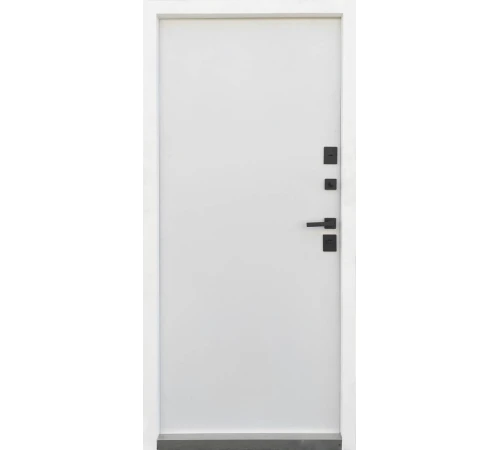 Вхідні Двері Qdoors Стріт Лайт Метал пісок 8019 фарба/МДФ біла шагрень