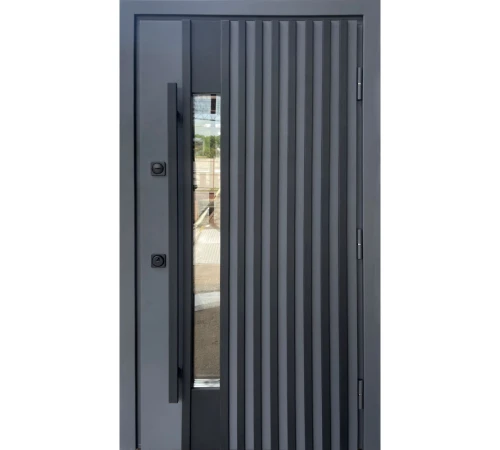 Вхідні Двері Qdoors Стронг Прайд антрацит пісок/біла структура