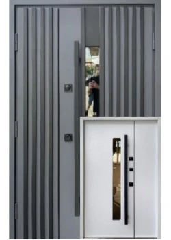 Двері Qdoors Стронг Прайд антрацит пісок/біла структура 1200