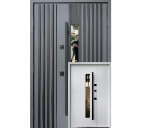 Вхідні Двері Qdoors Стронг Прайд антрацит пісок/біла структура 1200