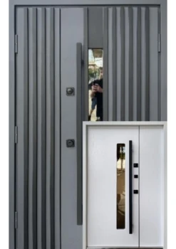 Двери Qdoors Стронг Прайд антрацит песок/белая структура 1200