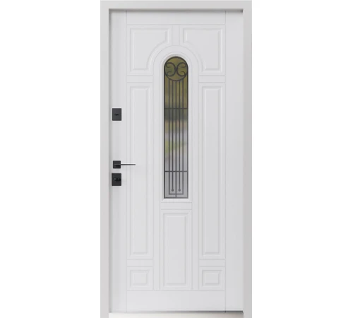 Входные Двери Лучия ArWood RAL 7016/ПВХ белое дерево Sarmak
