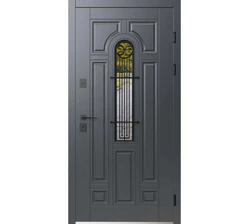 Входные Двери Лучия ArWood RAL 7016/ПВХ белое дерево Sarmak