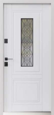 Вхідні Двері Геліос ArWood RAL 7016/ПВХ біле дерево Sarmak