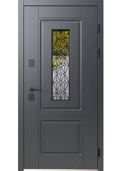 Двері Геліос ArWood RAL 7016/ПВХ біле дерево Sarmak