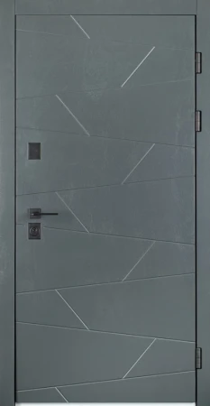 Вхідні Двері Свея ArWood RAL 7016/ПВХ біле дерево Sarmak