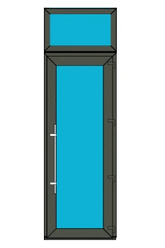 Алюмінієві двері Alulight W76 поворотні з фрамугою 1100 x 2300 мм