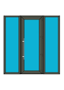 Алюминиевые двери Alulight W76 тройные 3000 x 3000 мм