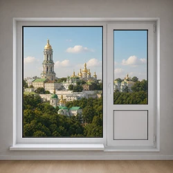 Балконний блок Decco V70 з глухим панорамним вікном до підлоги 2100 x 2000 мм