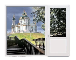Балконний блок Epsilon Basic з глухим панорамним вікном до підлоги 2100 x 2000 мм