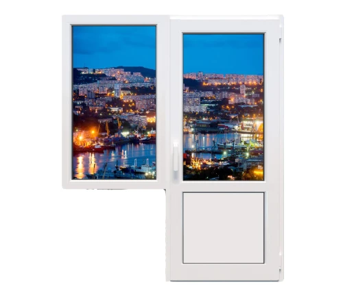 Балконный блок Rehau Euro 70 с глухим окном и поворотно-откидной дверью 1800 x 2100 мм