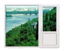 Балконний блок Rehau Synego з глухим панорамним вікном до підлоги 2100 x 2000 мм