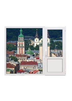 Балконный блок Steko IDEAL 2000 с глухим панорамным окном в пол 2100 x 2000 мм