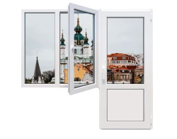 Балконний блок Veka Softline з двостулковим вікном і поворотно-відкидною стулкою 1900 x 2000 мм
