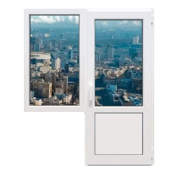 Балконний блок Veka Softline 82 з глухим вікном і поворотно-відкидними дверима 1800 x 2100 мм