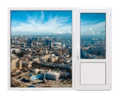 Балконний блок Veka Softline 82 з глухим панорамним вікном до підлоги 2100 x 2000 мм