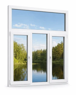 Металопластикове вікно VEKA Softline 82 тристулкове з фрамугою 2200 x 2100 мм
