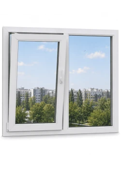 Металлопластиковое окно Viknaland 85Pro двустворчатое с поворотно-откидной створкой 1200 x 1400 мм
