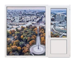 Балконний блок Viknaland 85Pro з глухим панорамним вікном до підлоги 2100 x 2000 мм