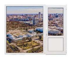Балконний блок Viknaland B58-5K з глухим панорамним вікном до підлоги 2100 x 2000 мм