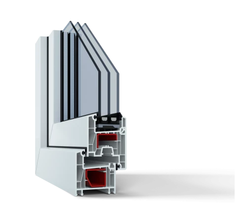 Металлопластиковые двери Viknaroff Fenster 500 полуторные с поворотно-откидной створкой 1200 x 2100 мм