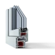 Металлопластиковые двери Viknaroff Fenster 500 полуторные с поворотно-откидной створкой 1200 x 2100 мм