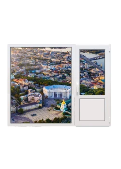 Балконный блок Viknaroff Fenster 500 с глухим панорамным окном в пол 2100 x 2000 мм