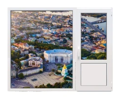 Балконний блок Viknaroff Fenster 500 з глухим панорамним вікном до підлоги 2100 x 2000 мм