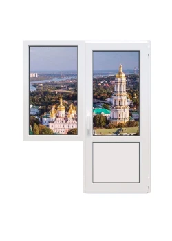 Балконный блок Viknaroff Gealan S8000 с глухим окном и поворотно-откидной дверью 1800 x 2100 мм