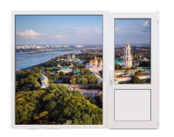 Балконний блок Viknaroff Gealan S8000 з глухим панорамним вікном до підлоги 2100 x 2000 мм