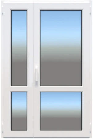 Металлопластиковые двери WDS 5S полуторные с поворотно-откидной створкой 1200 x 2200 мм