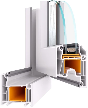 Металлопластиковые двери WDS 5S полуторные с поворотно-откидной створкой 1200 x 2200 мм