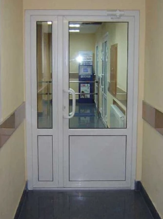 Металлопластиковые двери WDS 5S полуторные с поворотно-откидной створкой 1200 x 2200 мм