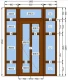 Металлопластиковые Двери WDS 5S Полуторные 1900*2500 мм в ламинации