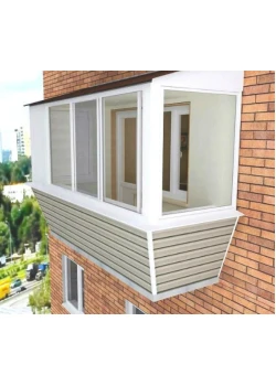 Балкон пластиковый WDS, Г-образный, 2500x1500 мм